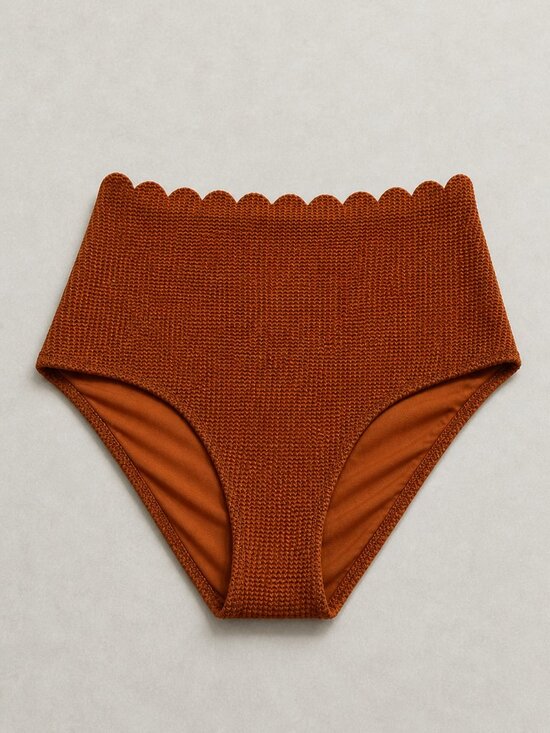 aerie Other - Aerie High Waisted Bikini Bottom Scalloped Edge Rust Orange Large